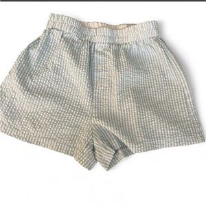 Light Blue Seersucker Women's Shorts